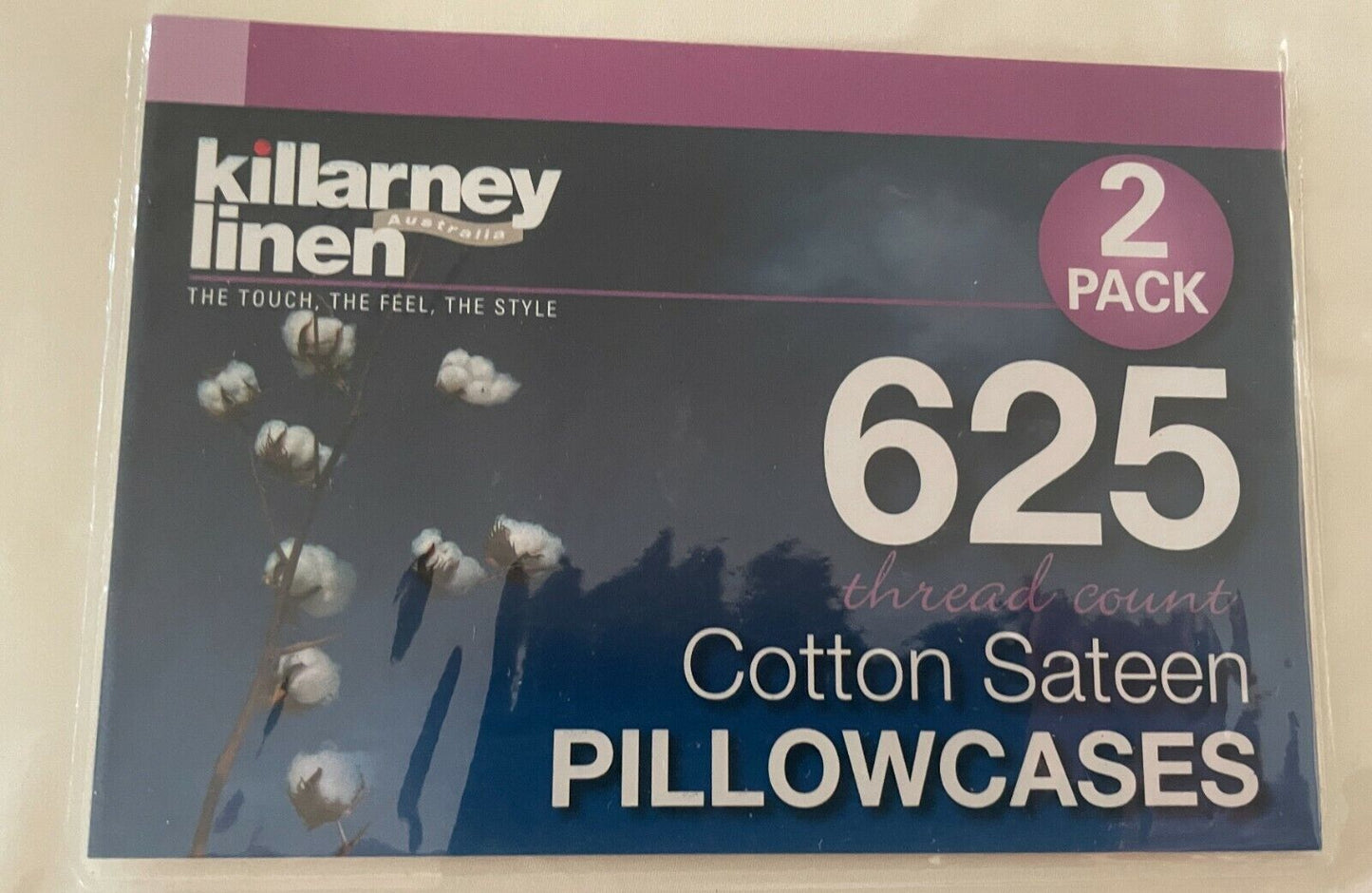 1980s KILLARNEY LINEN  2 Standard Pillowcases 100% Combed Cotton Off White NEW