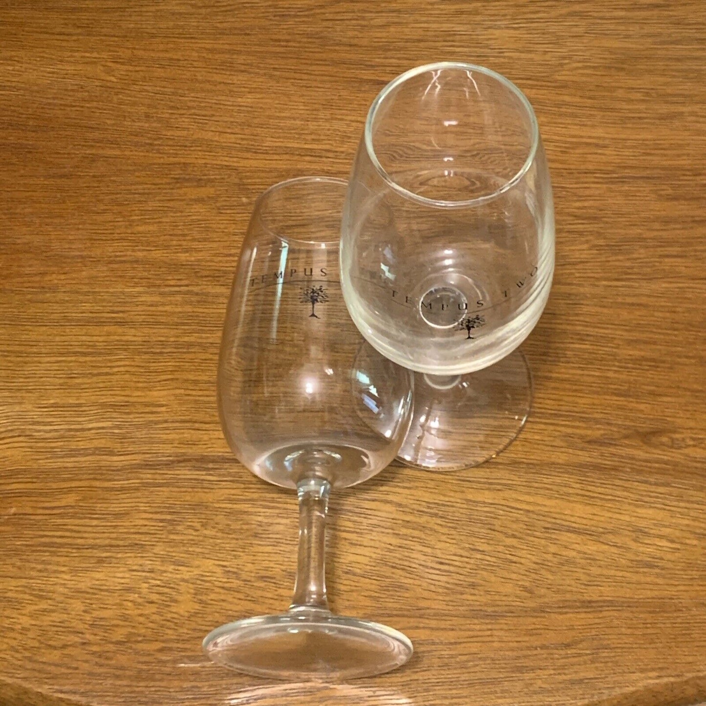 2 TEMPUS TWO Flute Glass Logo Stem 200ml Wine Bubbly Tealight Lisa McGuigan NEW