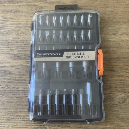 CRAFTRIGHT BIT & NUT DRIVER SET 35 Piece see Specs Last Pic NEW Sealed Box Tools