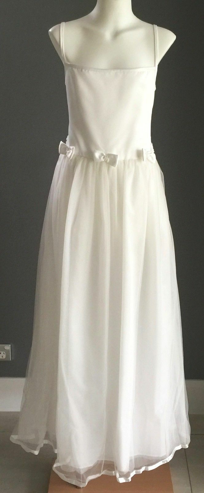 OUR SMALL WORLD Tween Flower Girl Dress Ivory Communion Formal Dress Size 12 NEW