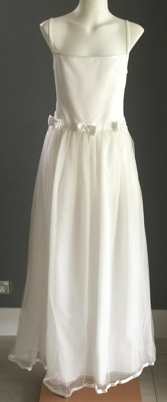 OUR SMALL WORLD Tween Flower Girl Dress Ivory Communion Formal Dress Size 12 NEW