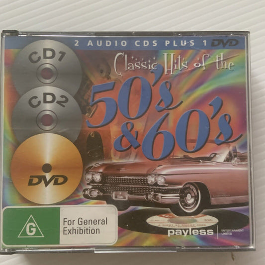 CD DVD CLASSIC HITS OF THE 50'S AND 60'S 3 Disc Double Case RARE