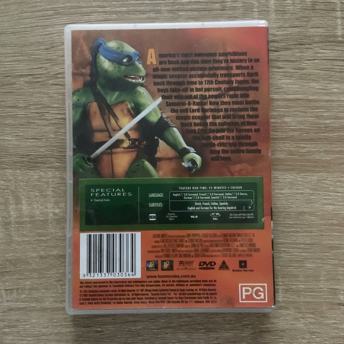 DVD Teenage Mutant Ninja Turtles 3 1993 Movie R4 Animated Cult Family Action.