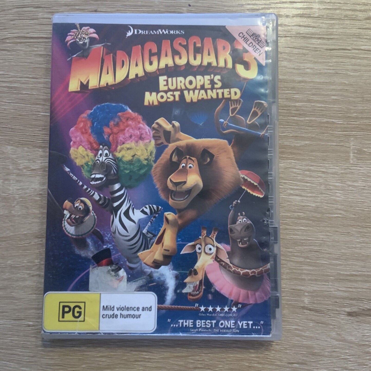 DVD Madagascar 3 Europe's Most Wanted Blockbuster Ex Rental Animated Movie 2012