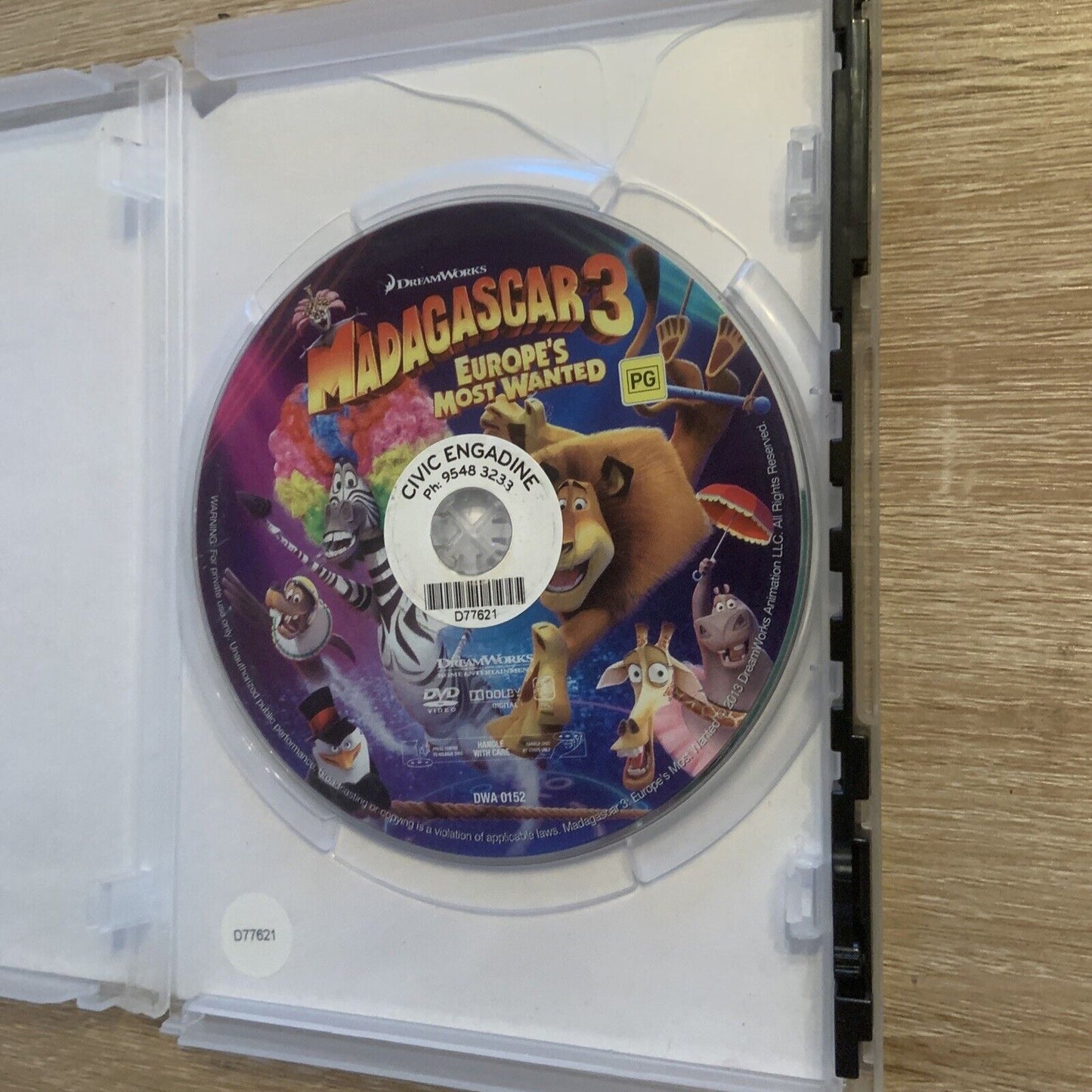 DVD Madagascar 3 Europe's Most Wanted Blockbuster Ex Rental Animated Movie 2012