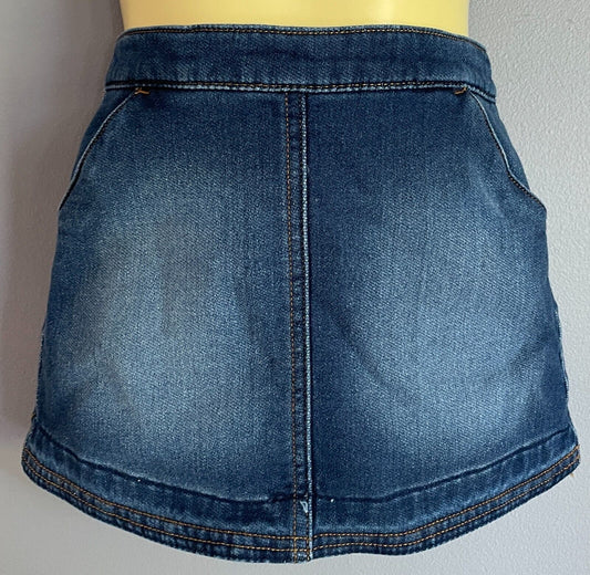 NEXT Soft Denim Elasticised Waist Skirt Toddler Girl Size 18 Months - 2 Years