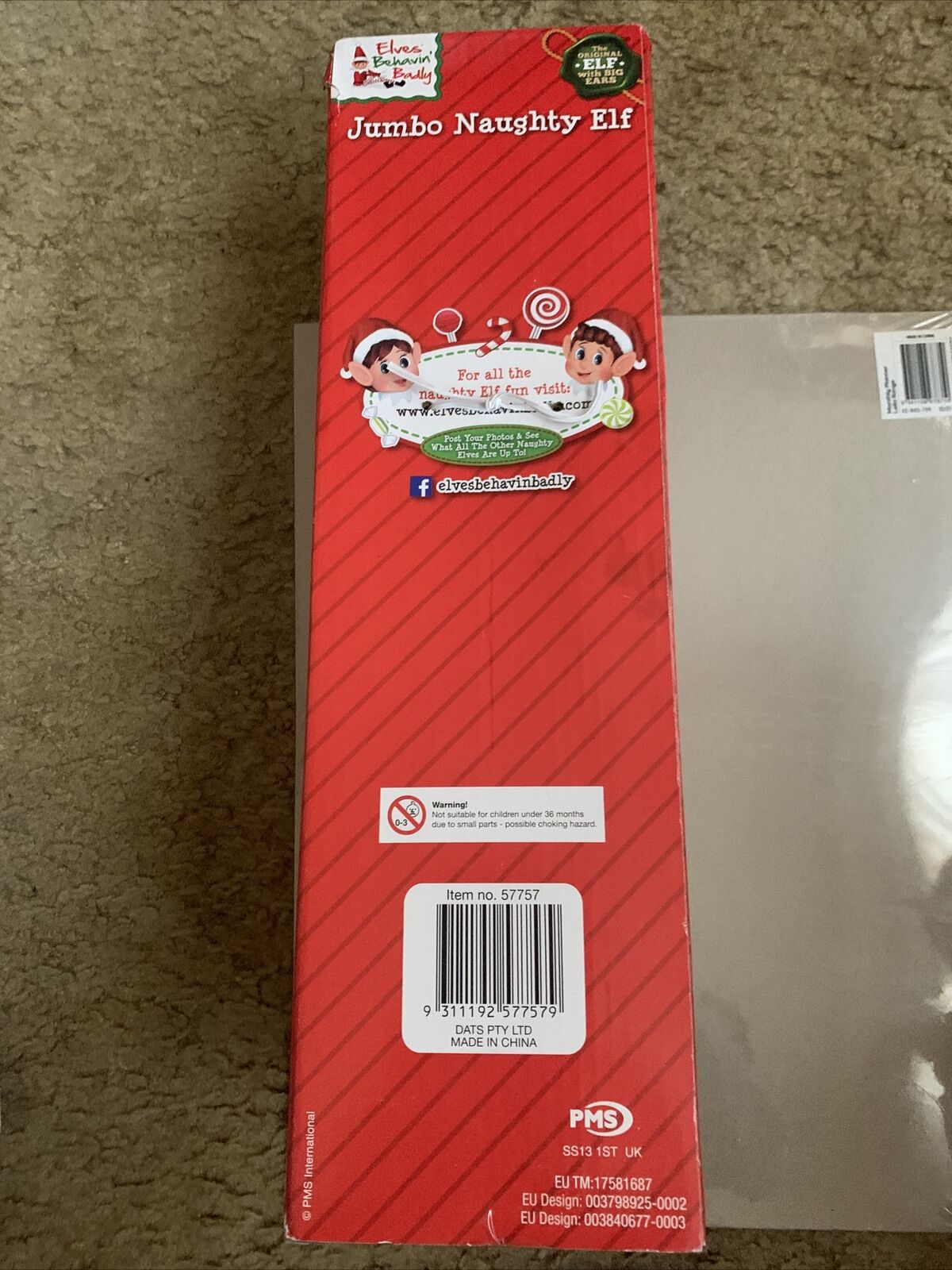 Christmas NAUGHTY ELF Girl Jumbo 64cm Elves Behavin' Badly Shelf NEW In Box Xmas