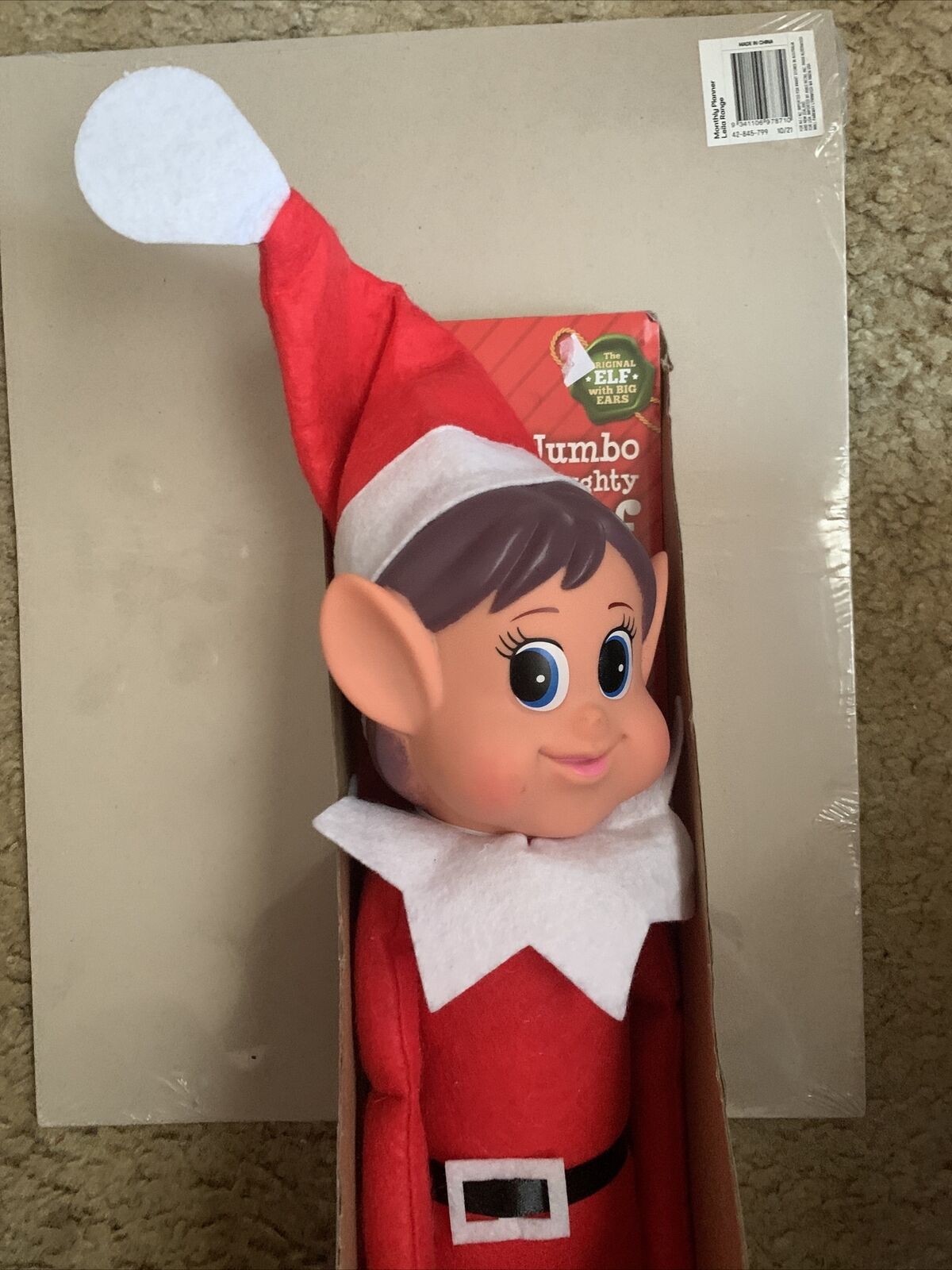 Christmas NAUGHTY ELF Girl Jumbo 64cm Elves Behavin' Badly Shelf NEW In Box Xmas