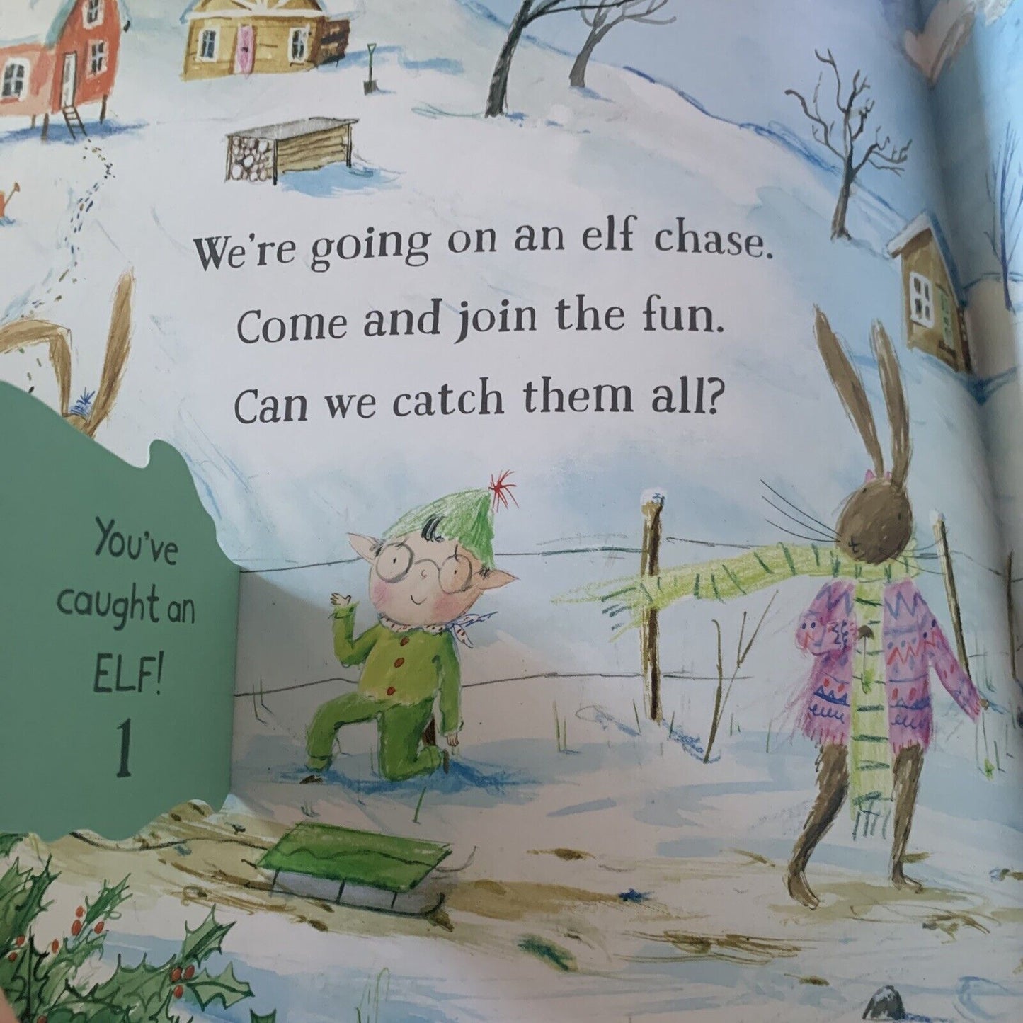 PB Book WE'RE GOING ON AN ELF CHASE Lift the Flap Martha Mumford 2018 Kids Xmas