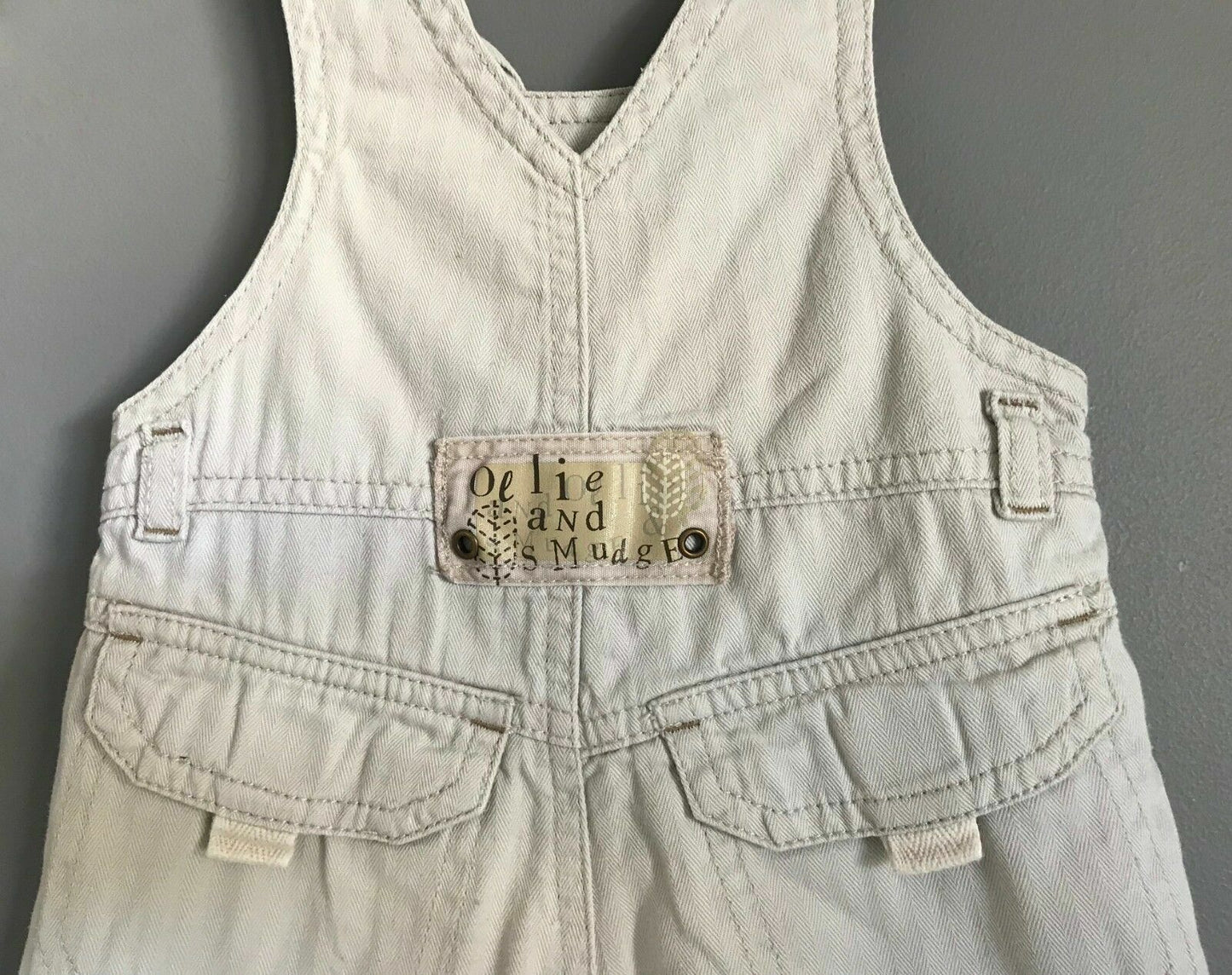 Baby Boy MAMAS & PAPAS Beige Dungaree Overalls One Piece Size 3 - 6 months NEW