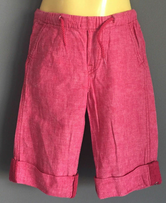 Baby Boy POLARN O PYRET Long Shorts Red Wash Linen Look & Feel 18 - 24mths NEW