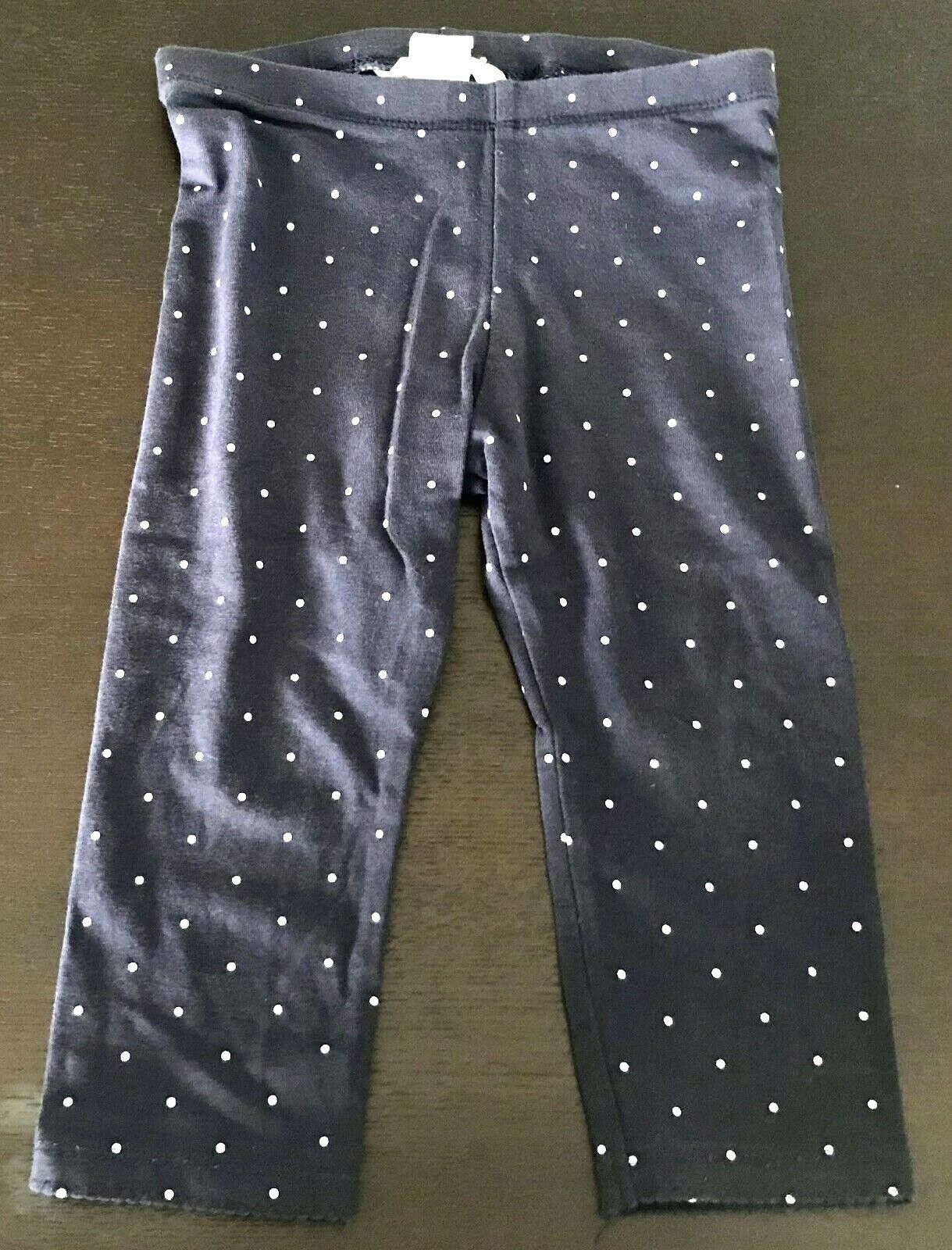 H&M Tank Top & Leggings 2 Piece Set Navy White Polka Dot Sleeveless Girls Size 4