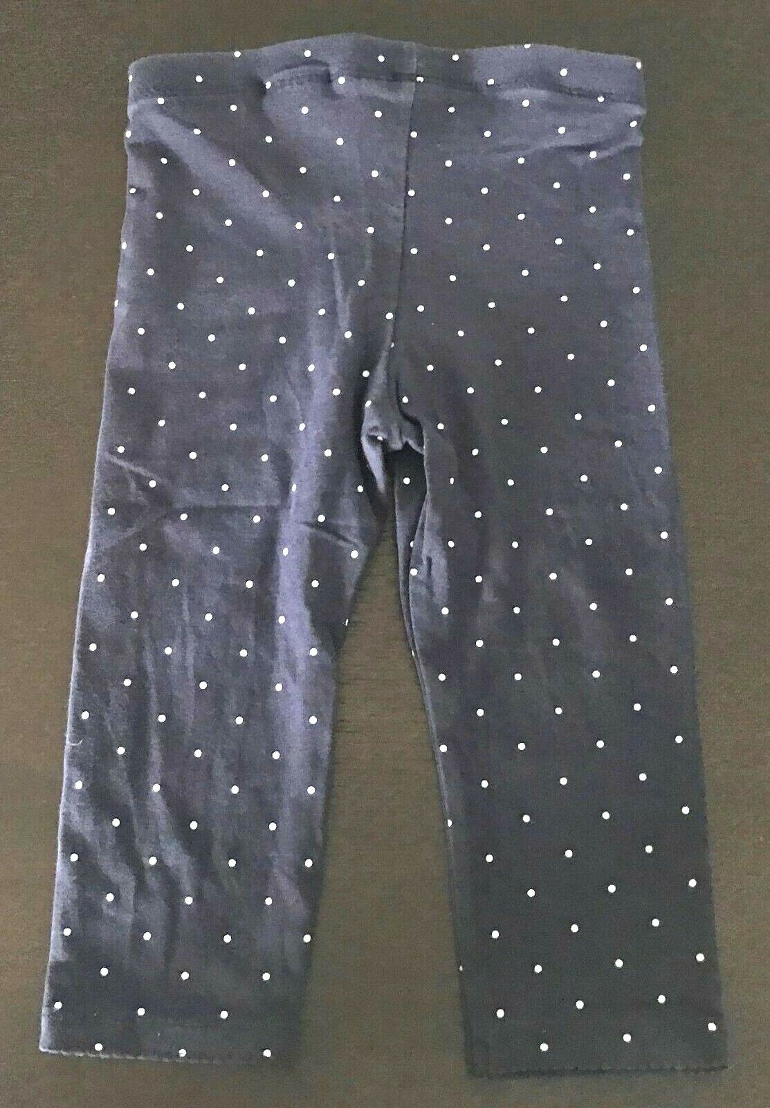 H&M Tank Top & Leggings 2 Piece Set Navy White Polka Dot Sleeveless Girls Size 4