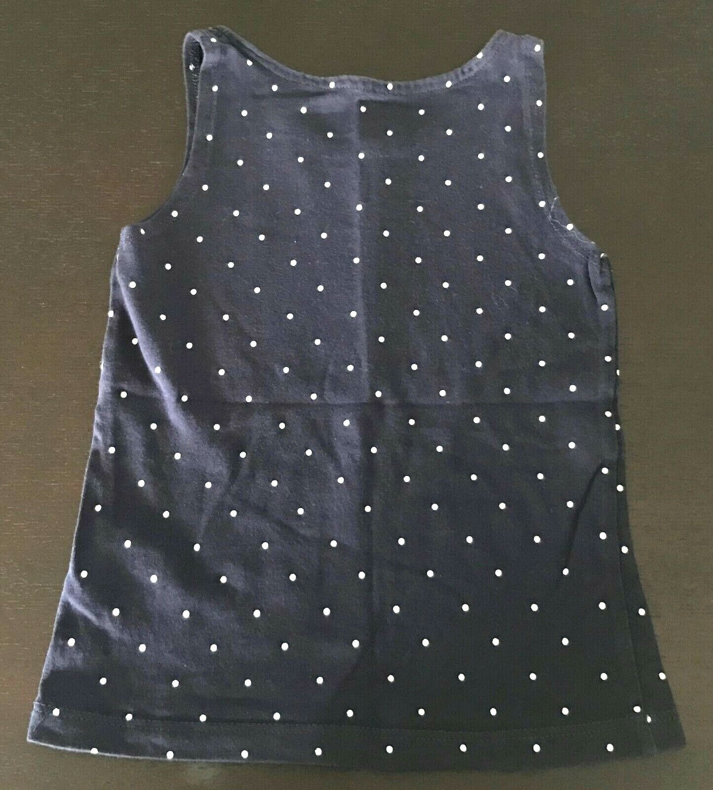 H&M Tank Top & Leggings 2 Piece Set Navy White Polka Dot Sleeveless Girls Size 4