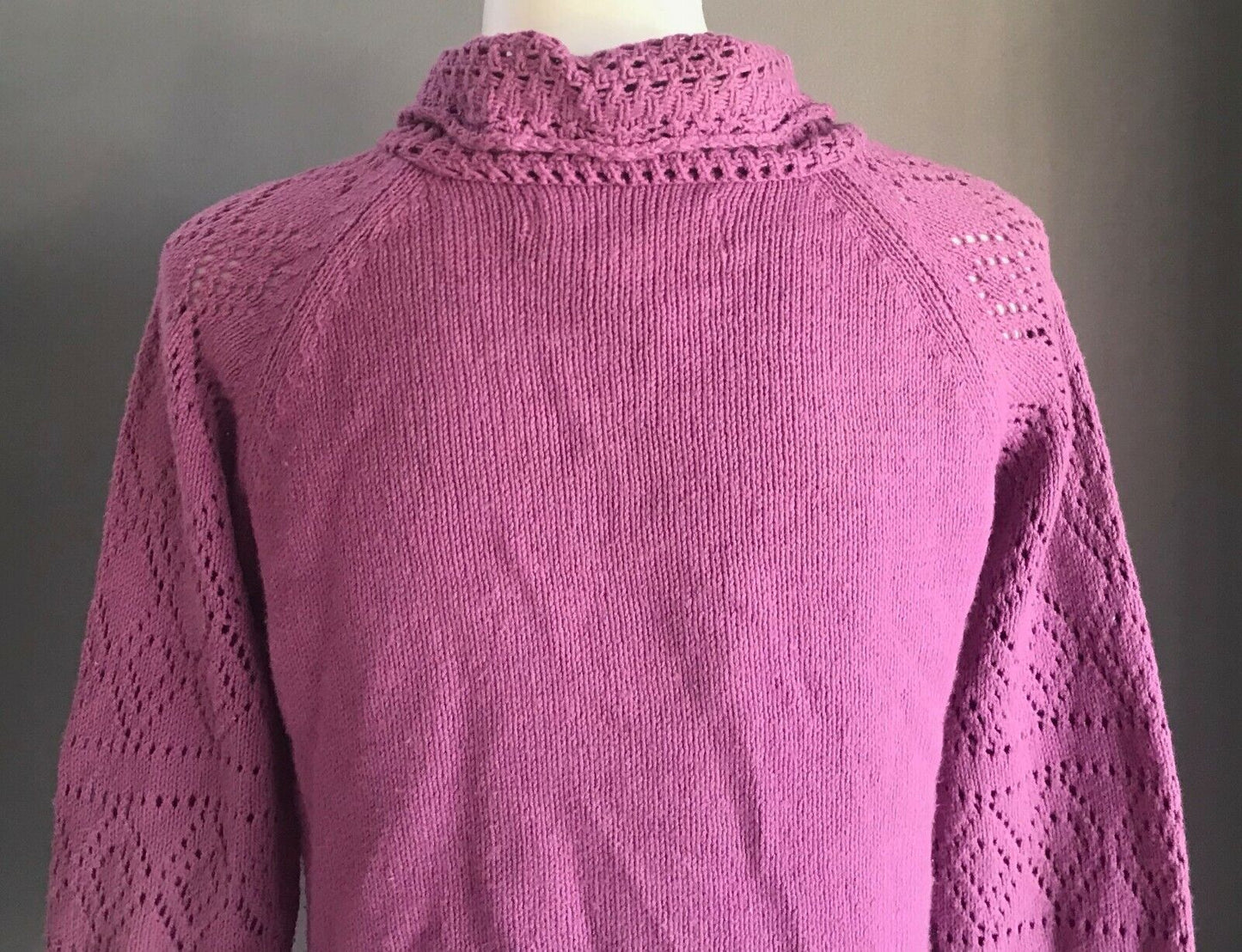 JACK & MILLY Cardigan Purple Knit  w Floral Trim Girls Size 8