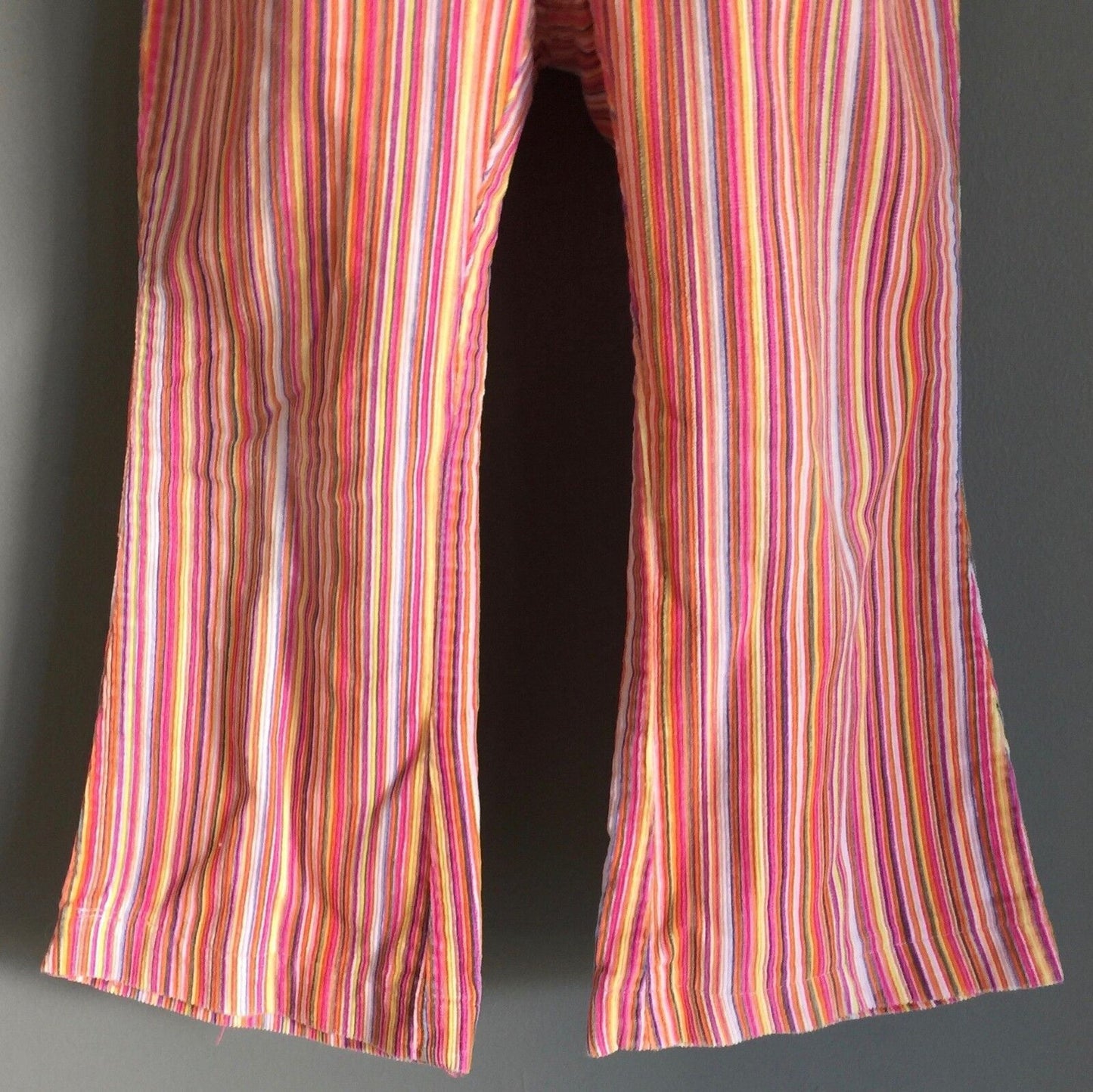 ESPRIT Corduroy Jeans Pink Multi Colour Striped Girls Size 3 Retro Gem