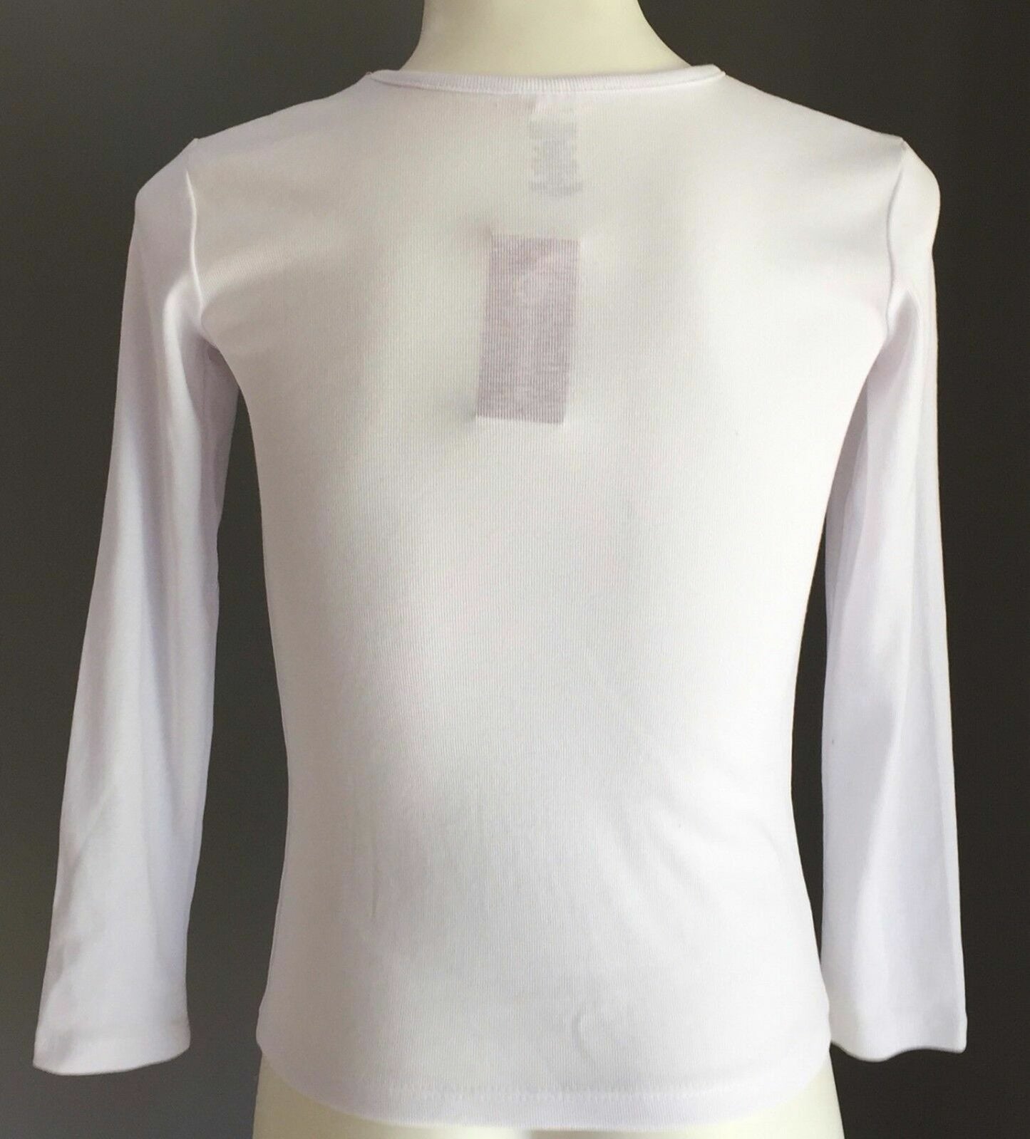 TARGET Stretch Top White Long Sleeve Embellished Girls Size 5 NEW