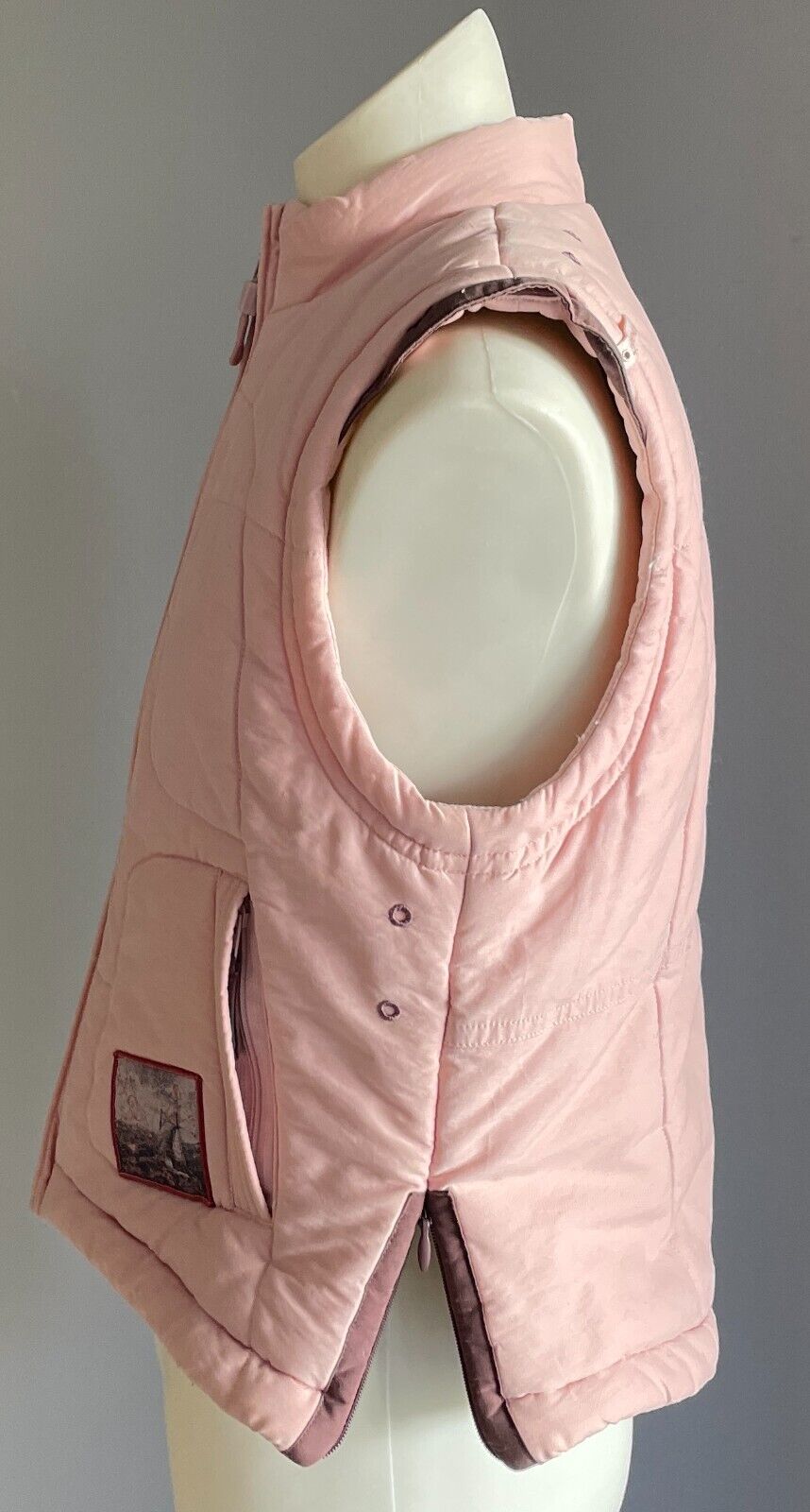 DECATHLON CREATION Puffer Vest Pink & Brown Trim Sleeveless Girls Size 6 yrs