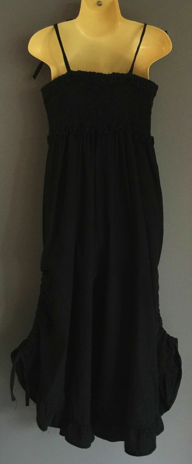 Wide Leg Jumpsuit Black Shirred Bodice Girls Size 8 Unique Retro Look