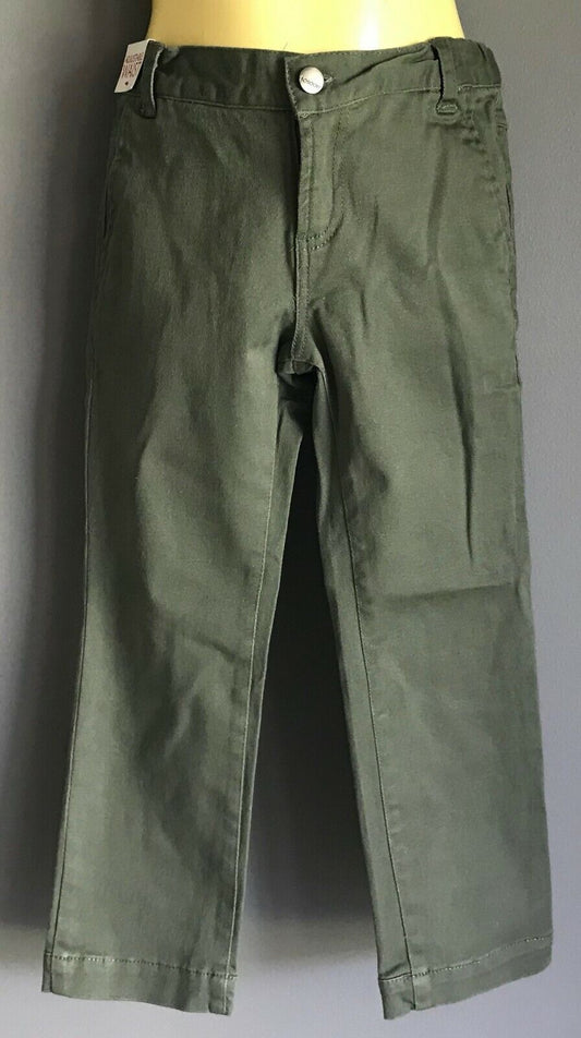 SOSOOKI Khaki Cotton Chino Pants w Adjustable Waist Boys Size 4 w Tags NEW