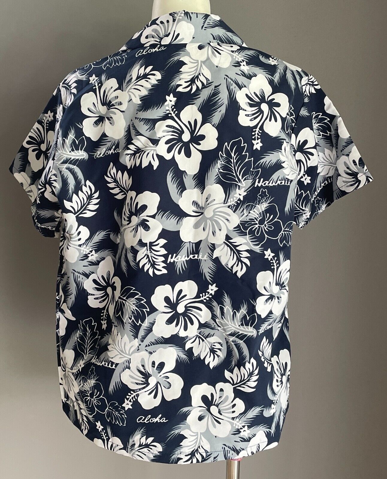 ALI'I FASHIONS Blue White Tropical Hawaiian Print Shirt Boys Size L  100cm Chest