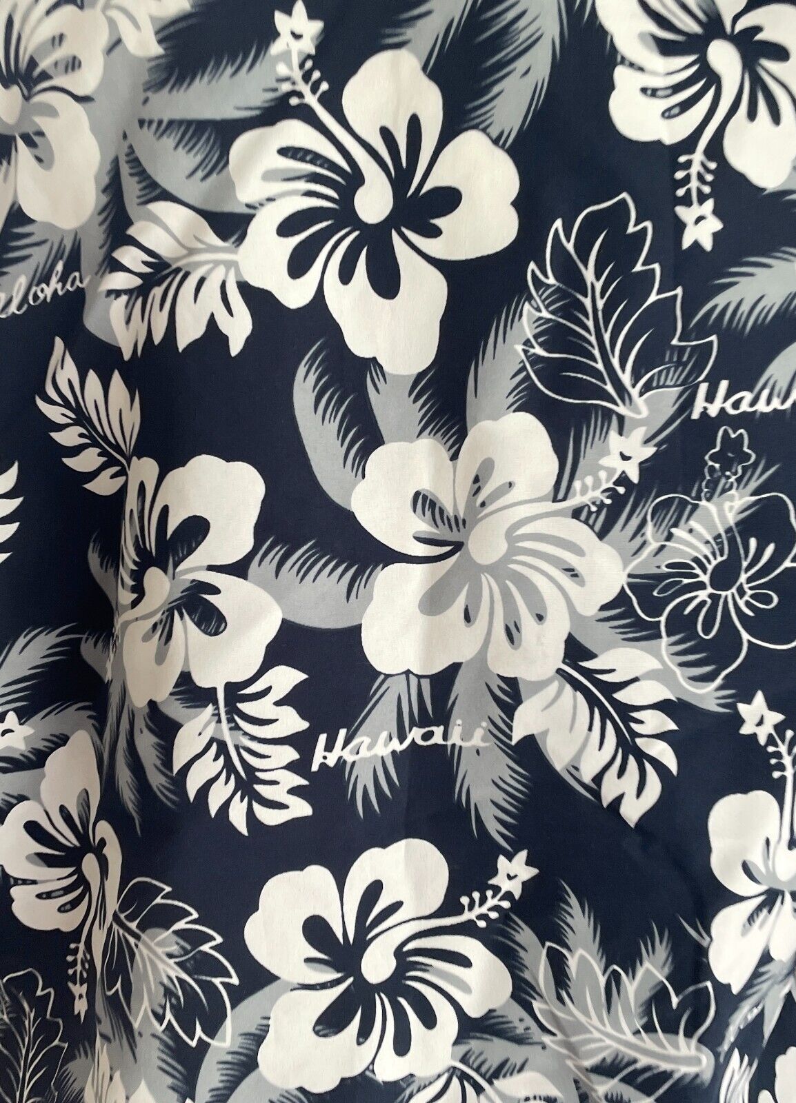 ALI'I FASHIONS Blue White Tropical Hawaiian Print Shirt Boys Size L  100cm Chest