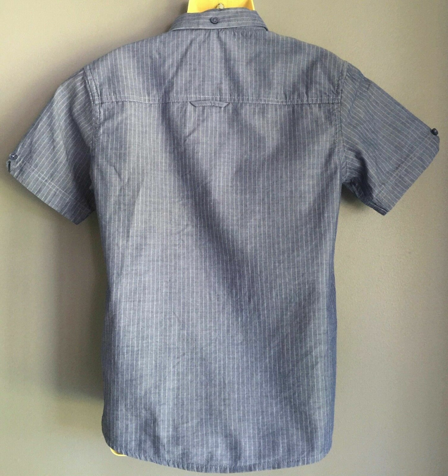 BEN SHERMAN Shirt Short Sleeve Blue White Stripe Smart Casual Boys Size 6  7 yr