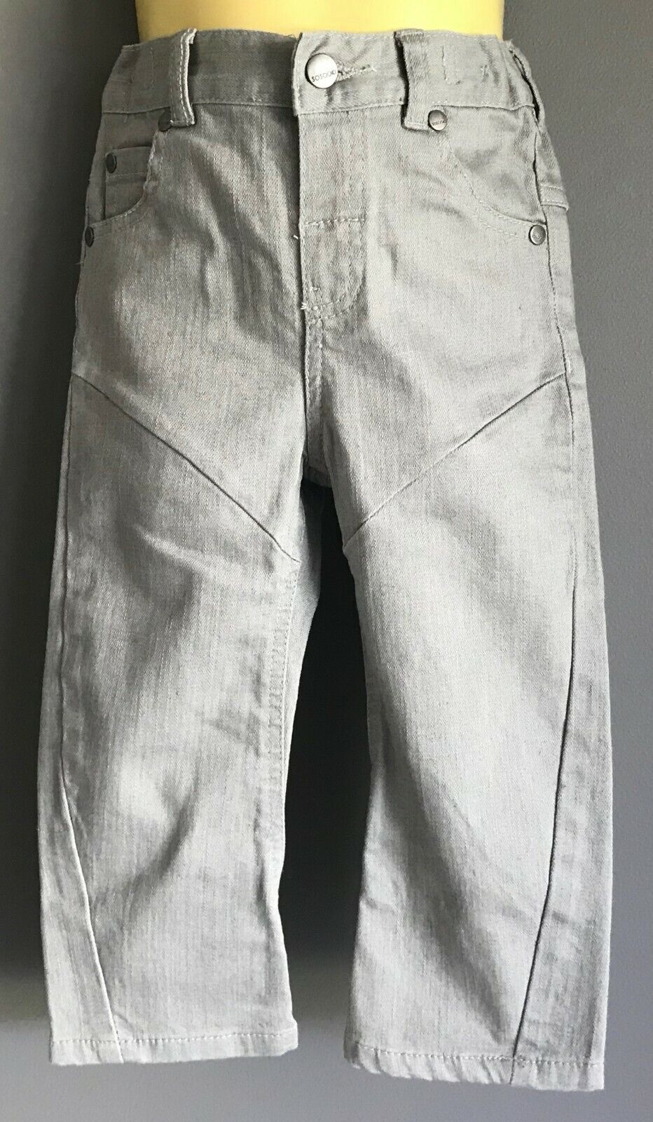 SOSOOKI Jeans Light Grey Denim Wash Jeans Pants Adjustable Waist Boys Sz 2 NEW