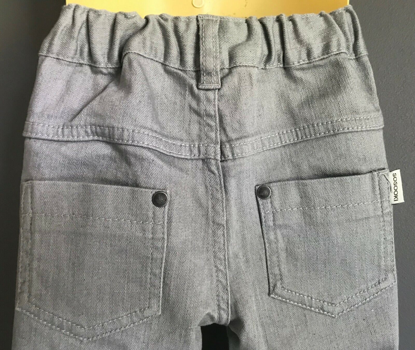 SOSOOKI Jeans Light Grey Denim Wash Jeans Pants Adjustable Waist Boys Sz 2 NEW