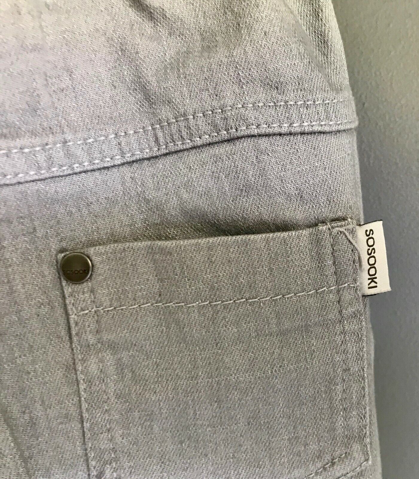SOSOOKI Jeans Light Grey Denim Wash Jeans Pants Adjustable Waist Boys Sz 2 NEW
