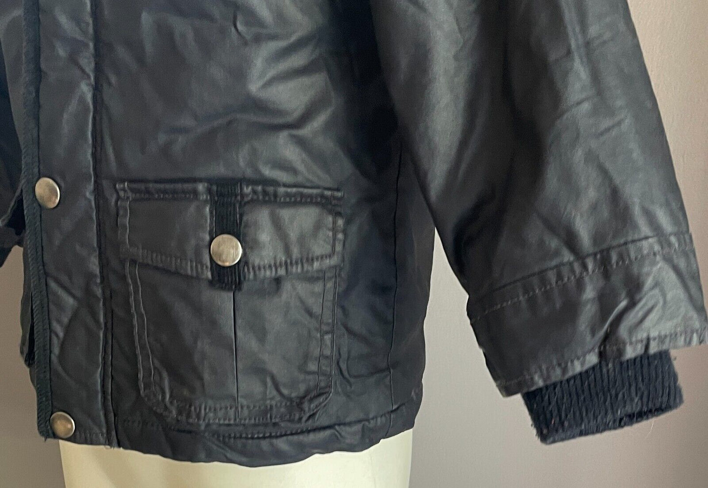 Hooded Navy Blue Jacket Soft Faux Fur Lined Warm Boys Size 2 - 3 Long Sleeves