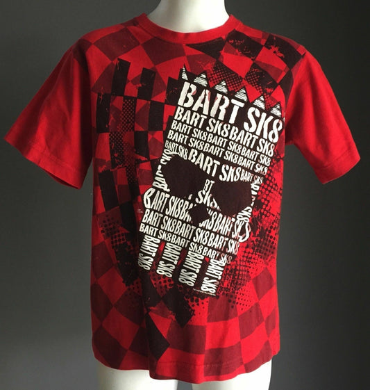 TARGET Simpsons Skater T-Shirt Red & Black Bart Simpson Boys Size 7 NEW