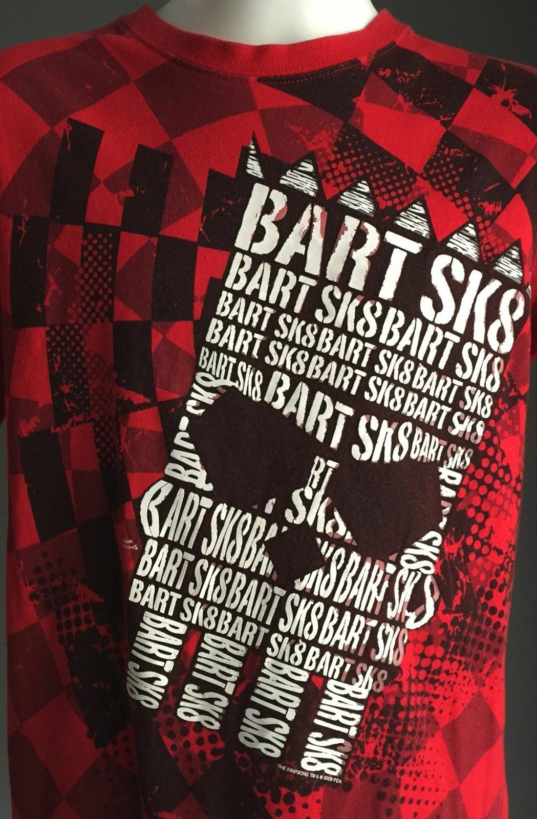 TARGET Simpsons Skater T-Shirt Red & Black Bart Simpson Boys Size 7 NEW