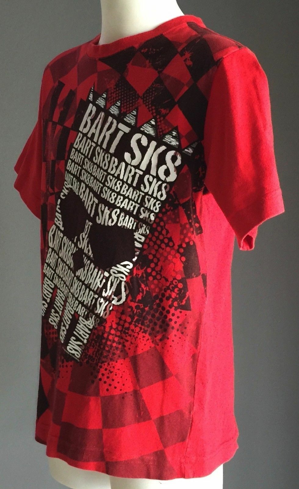 TARGET Simpsons Skater T-Shirt Red & Black Bart Simpson Boys Size 7 NEW