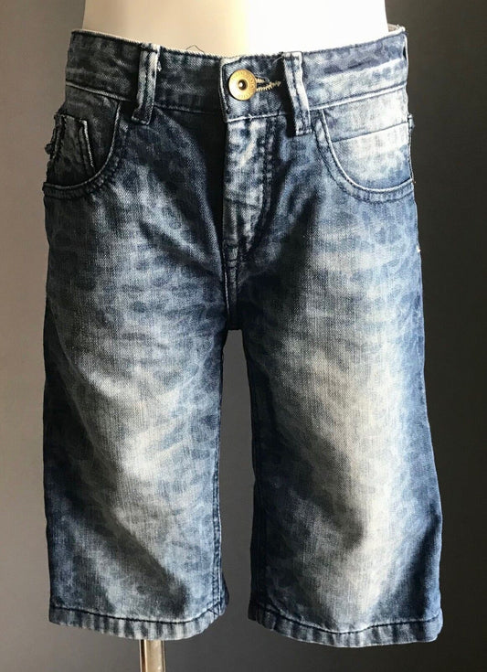 ZARA BOYS Denim Shorts Animal Print Size 7 - 8 yr  Distressed Look