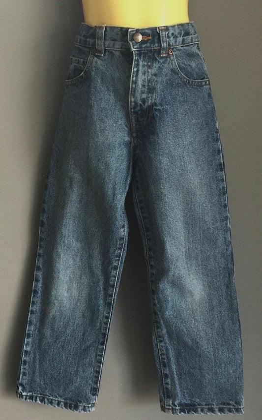 ARIZONA Relaxed Blue Denim Slim Leg Jeans w Adjustable Waist Boys Size 7 NEW