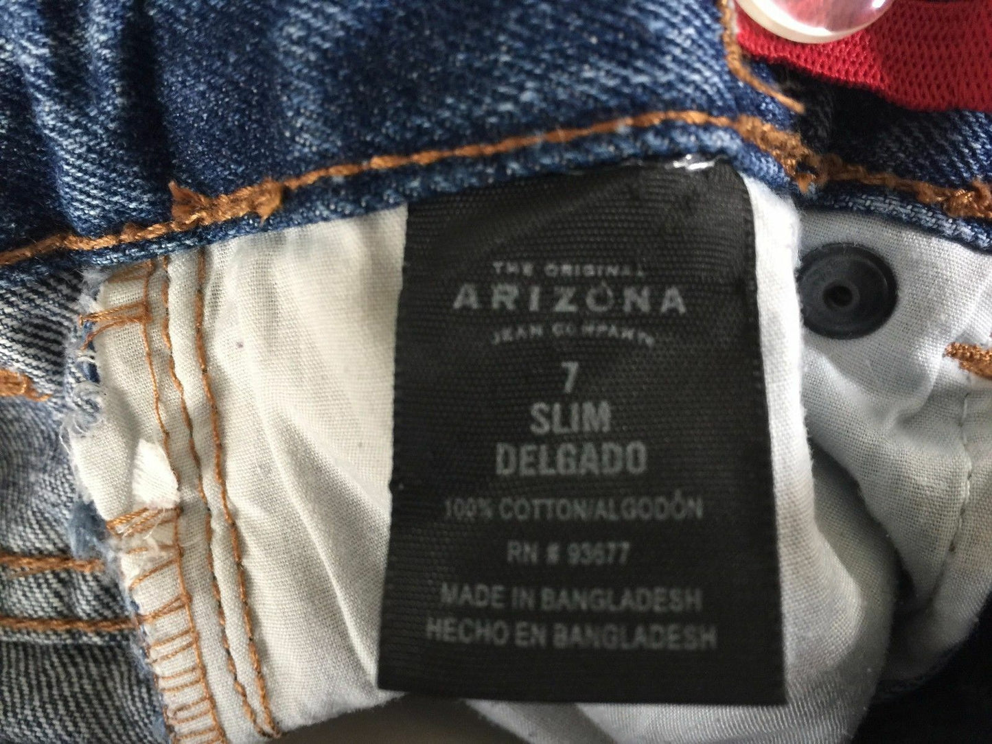 ARIZONA Relaxed Blue Denim Slim Leg Jeans w Adjustable Waist Boys Size 7 NEW