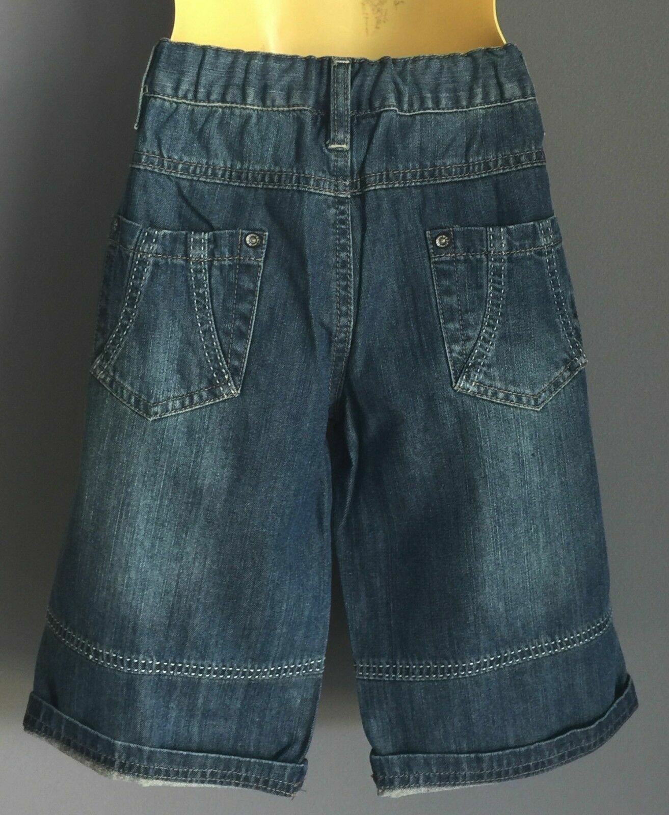 WOOF Blue Indigo Denim Shorts w Adjustable Waist Boys Size 7 NEW