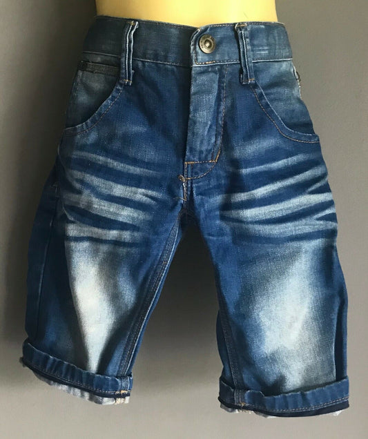 NAME IT Shorts Distressed Blue Denim Roll Cuff Boys Size 7 Casual Beach Summer
