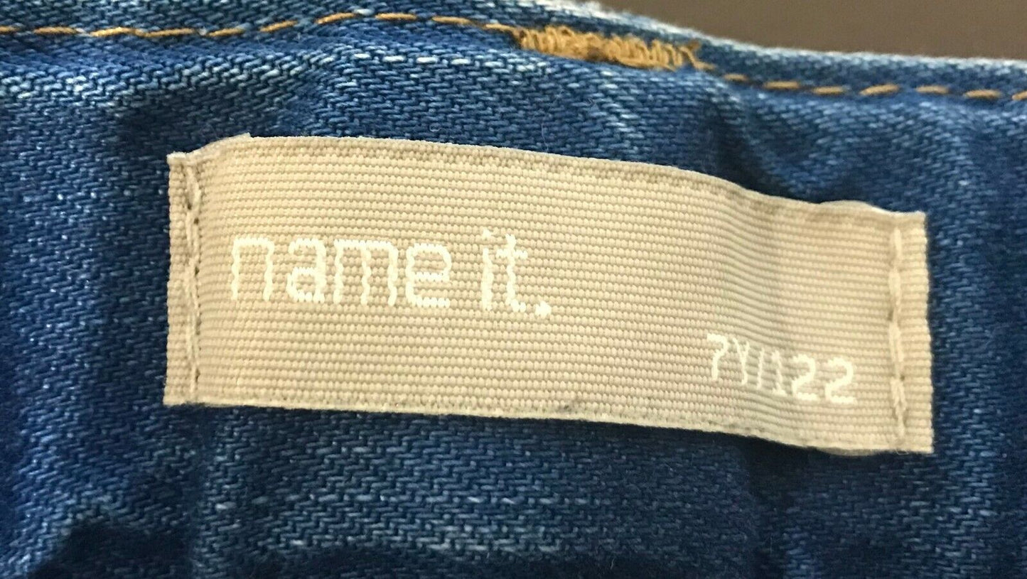 NAME IT Shorts Distressed Blue Denim Roll Cuff Boys Size 7 Casual Beach Summer