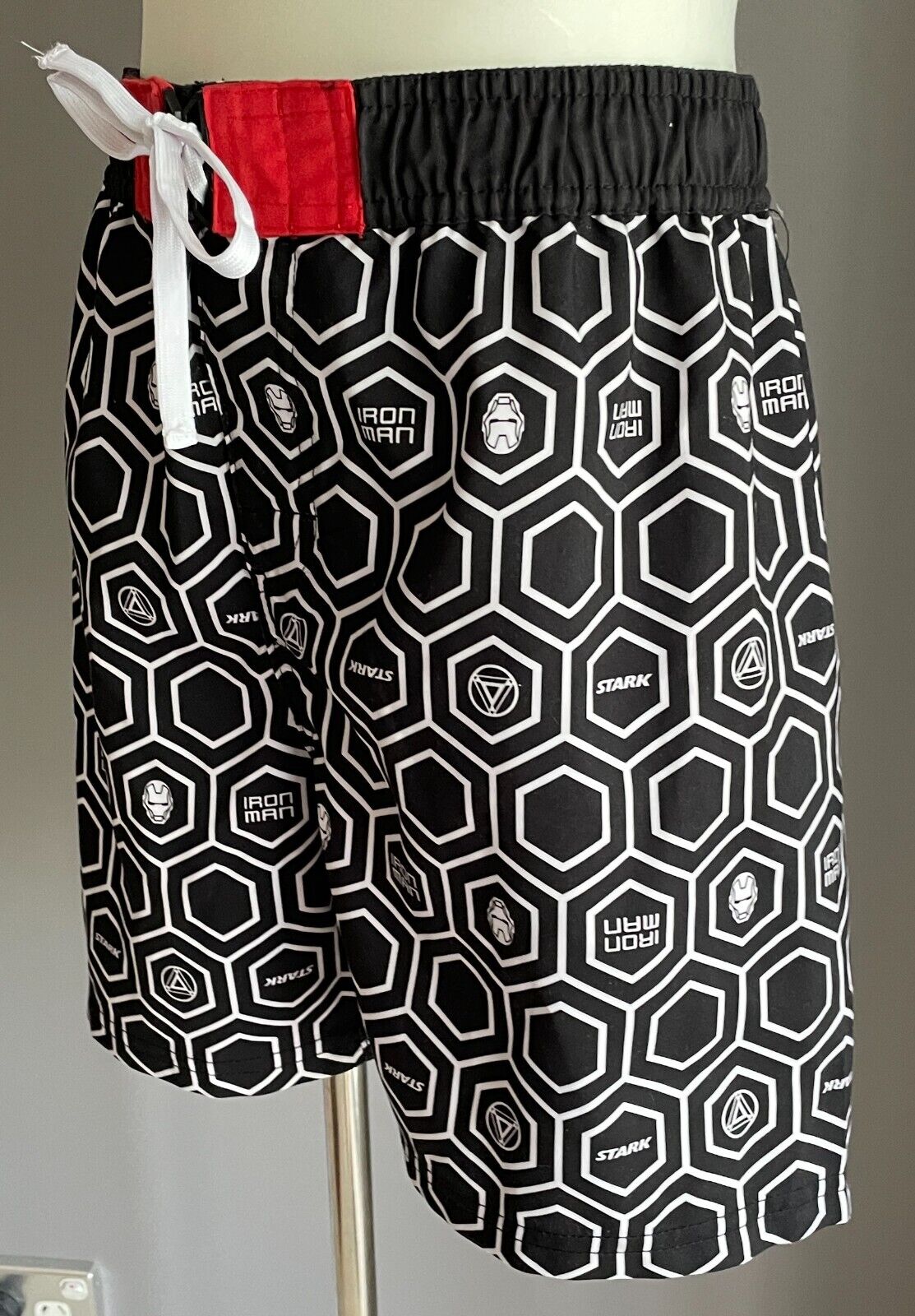TARGET Board Shorts Marvel Avengers Stark & Iron Man Elastic Waist Boys Size 12
