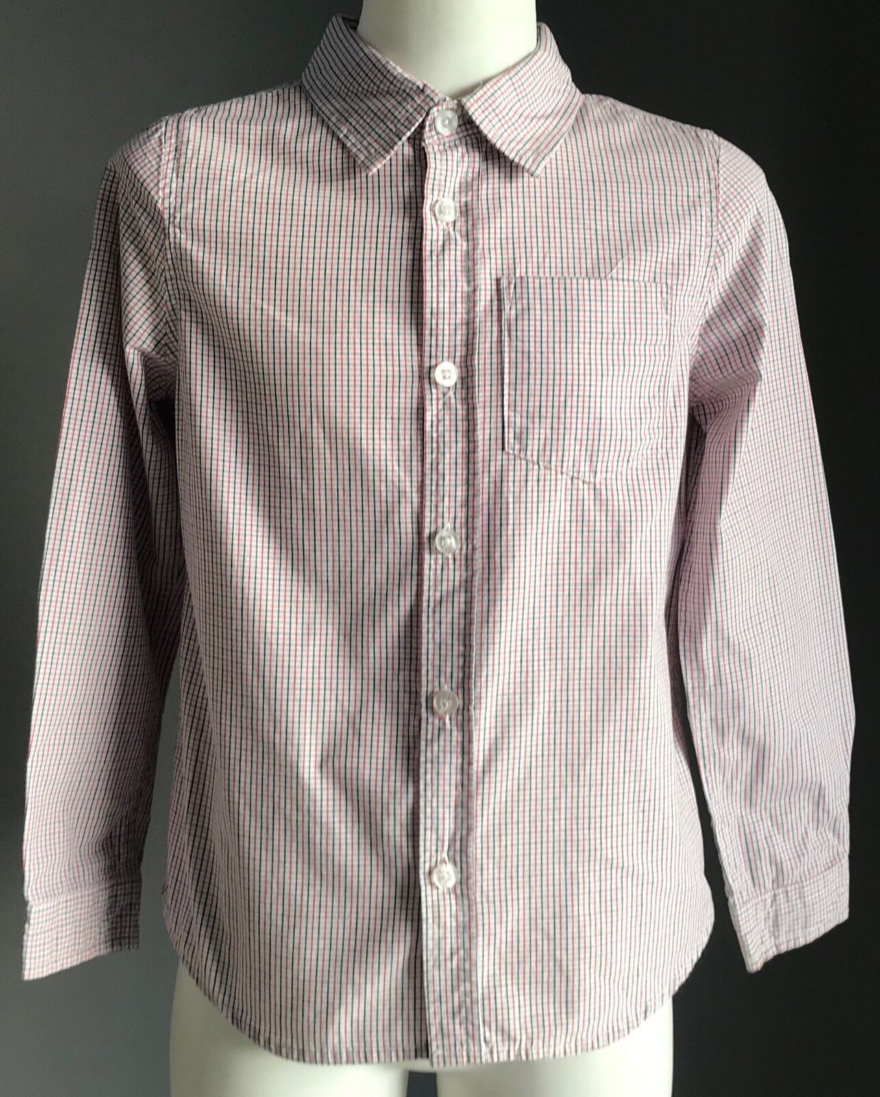SEED Check Shirt Blue Red & White Long Sleeve  Boys Size 6 - 7 Smart Casual