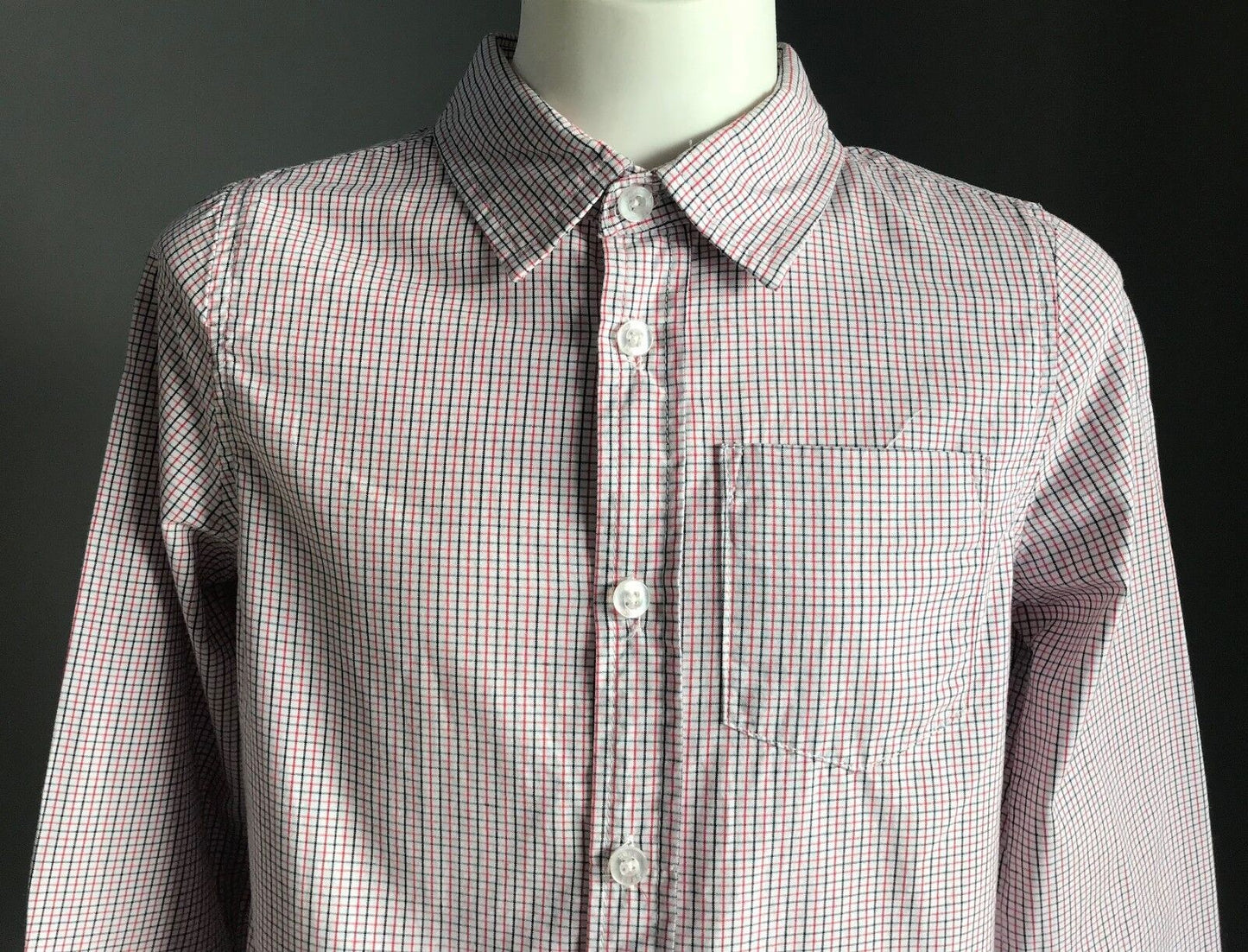 SEED Check Shirt Blue Red & White Long Sleeve  Boys Size 6 - 7 Smart Casual