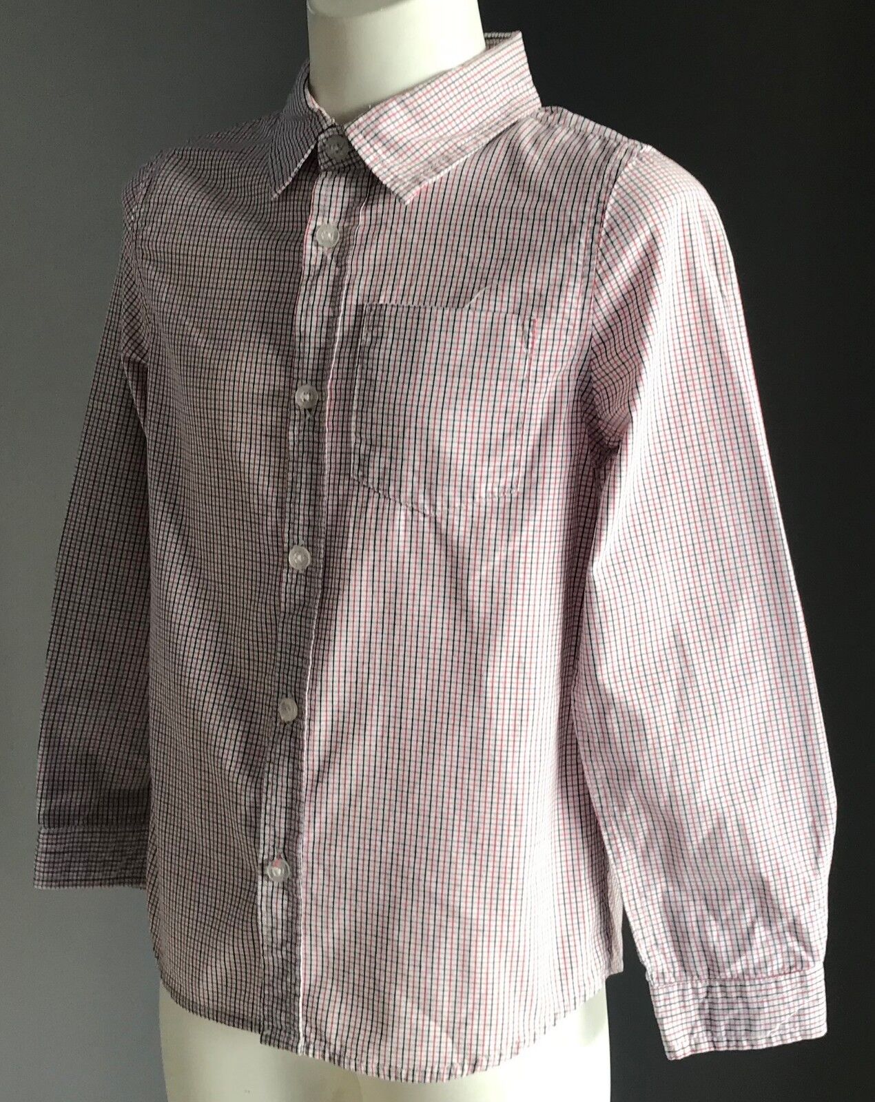 SEED Check Shirt Blue Red & White Long Sleeve  Boys Size 6 - 7 Smart Casual