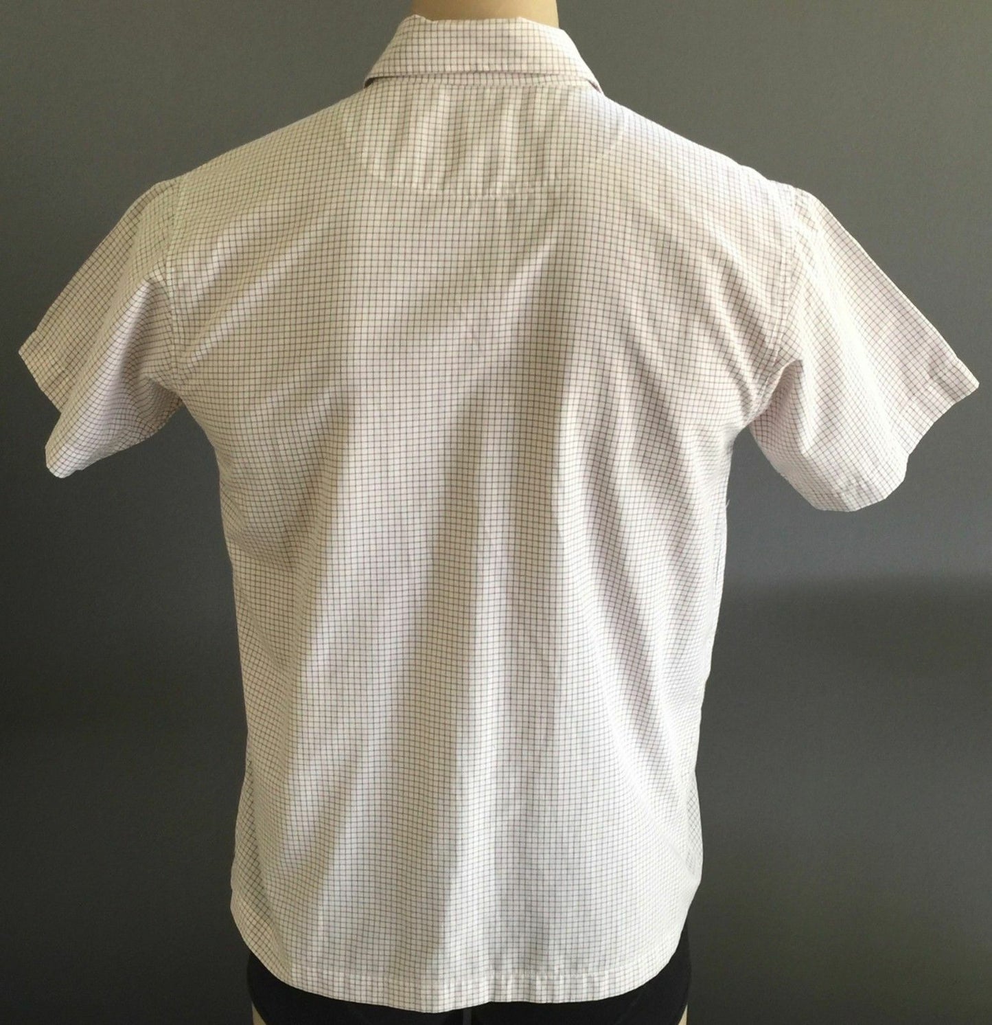 Teen Boys RUSTY Shirt Red & Grey Fine Check Short Sleeve Size 14 Surfy Beach