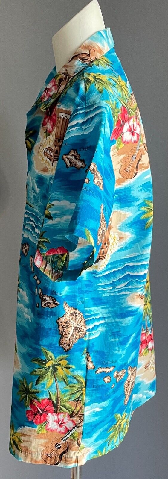 BISHOP ST APPAREL Hawaiian Shirt Bright Loud Print Short Sleeve Teen Boys Siz 16