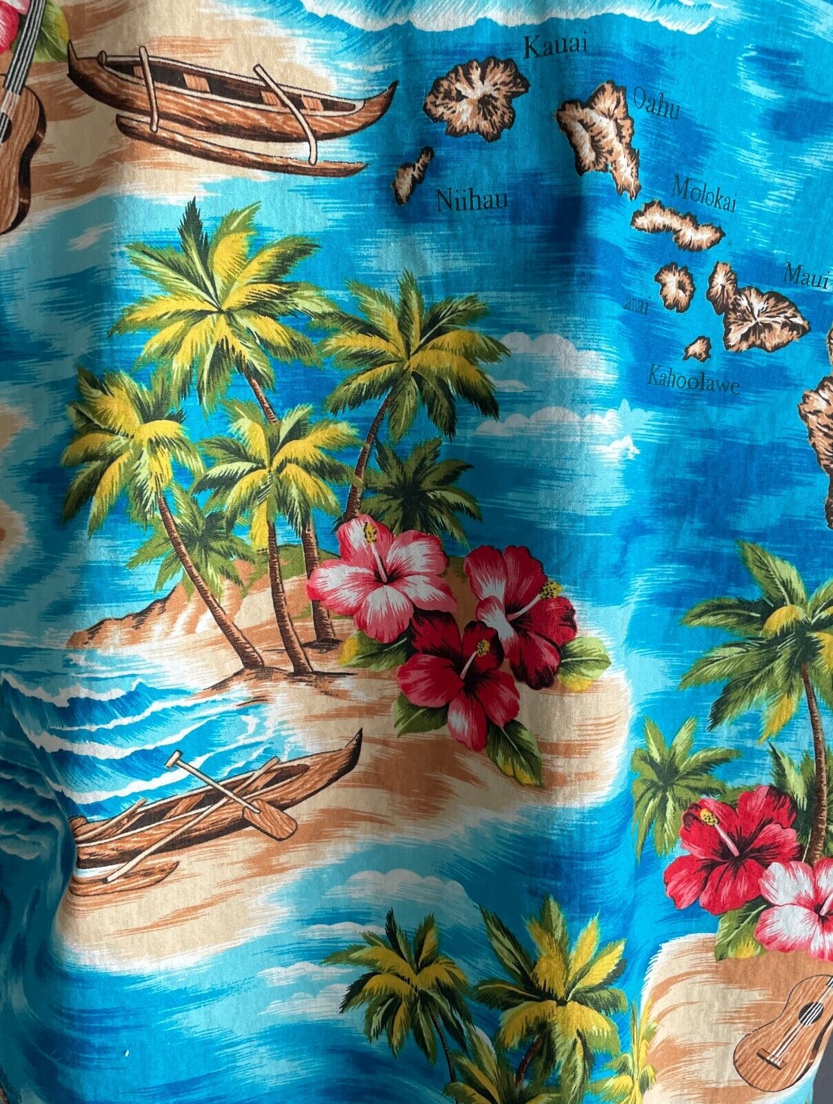 BISHOP ST APPAREL Hawaiian Shirt Bright Loud Print Short Sleeve Teen Boys Siz 16