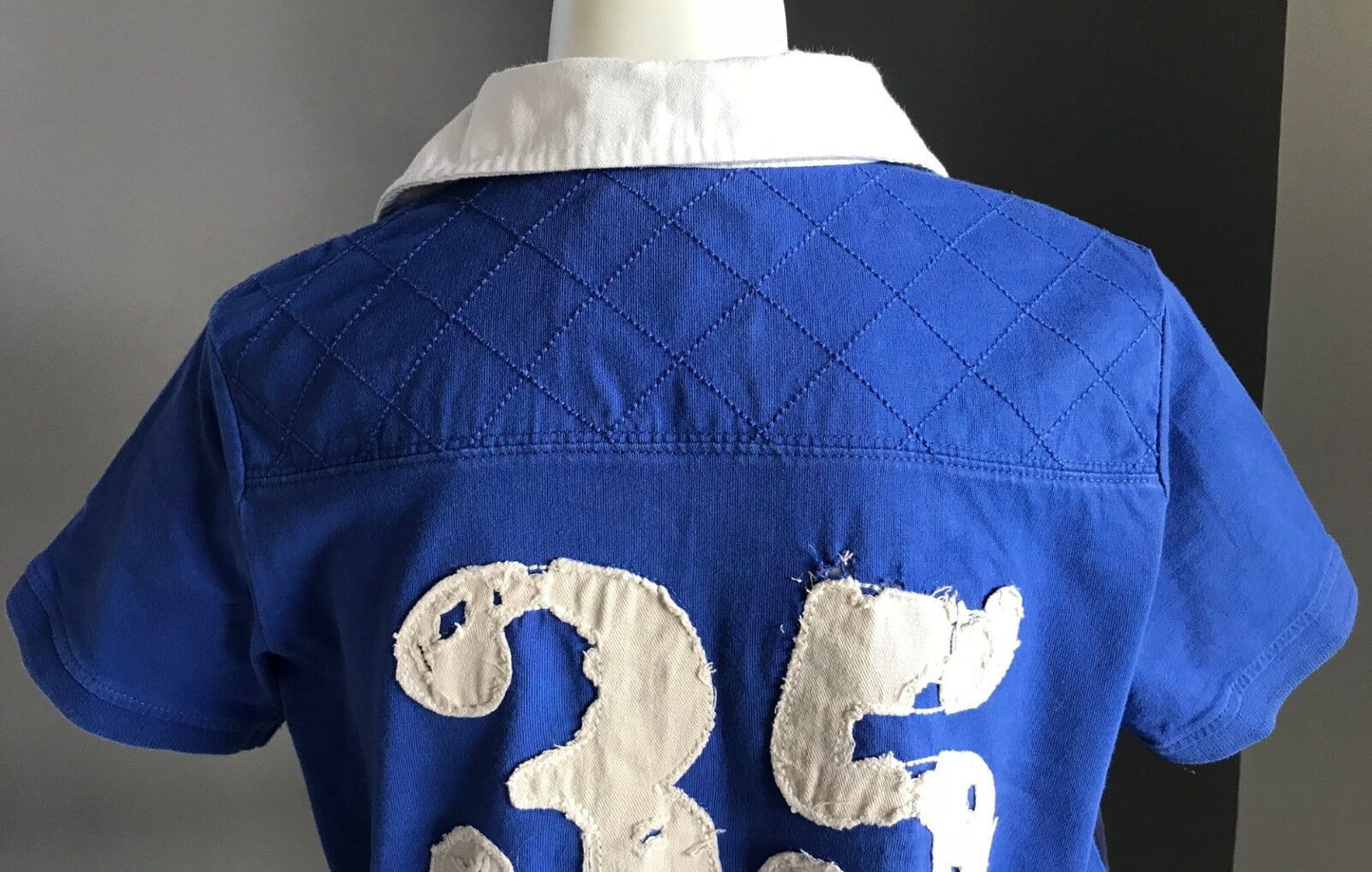 ZARA Polo Shirt 35 ASHORE Blue White Green Short Sleeve Nautical Boys 9 - 10 yr