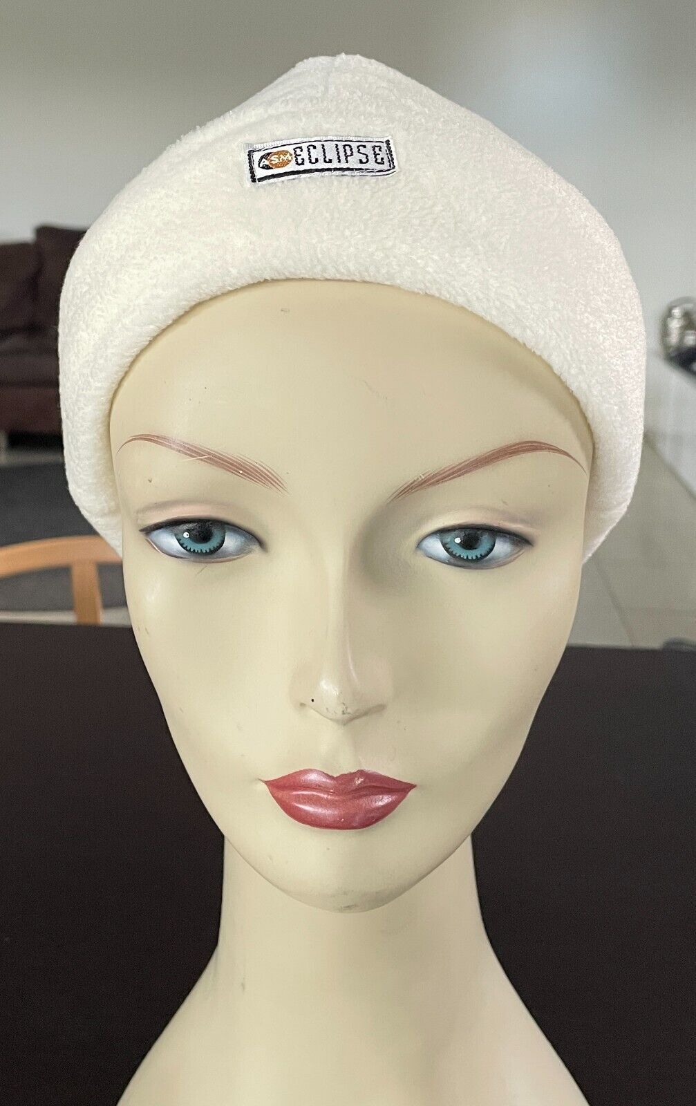 ASM ECLIPSE Beanie Off White Polar Fleece Cuffed Hat Size S 52cm