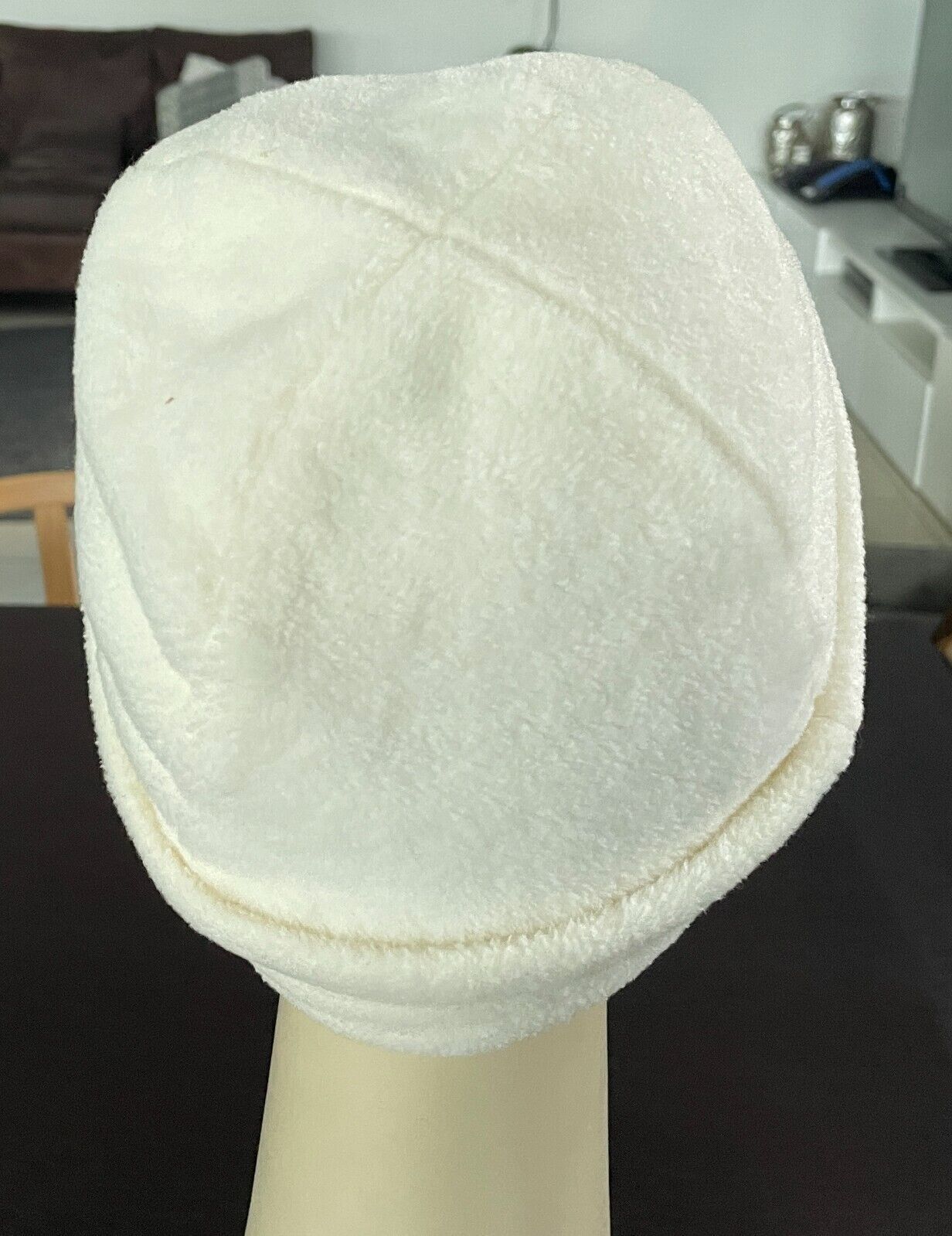 ASM ECLIPSE Beanie Off White Polar Fleece Cuffed Hat Size S 52cm